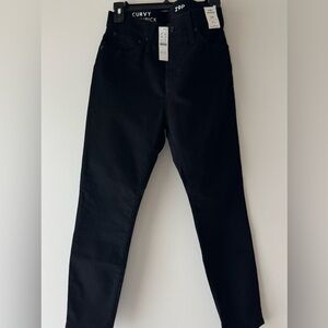 NWT J.Crew Petite Curvy Toothpick Jean in black